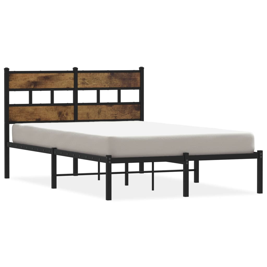 Cadre de lit en métal sans matelas chêne fumé 120x200 cm - XIOS