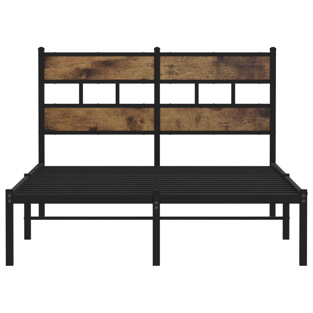 Cadre de lit en métal sans matelas chêne fumé 120x200 cm - XIOS