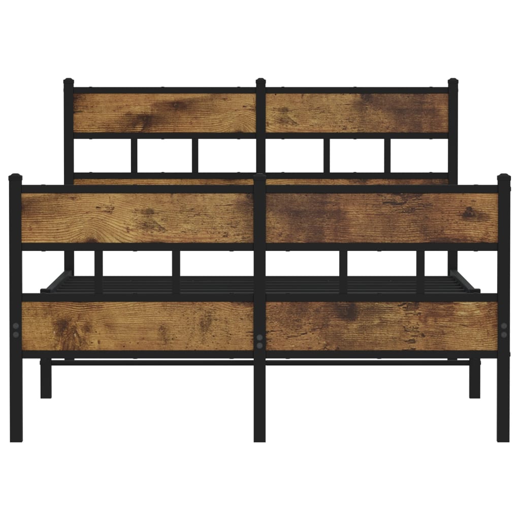 Cadre de lit en métal sans matelas chêne fumé 120x190 cm - XIOS