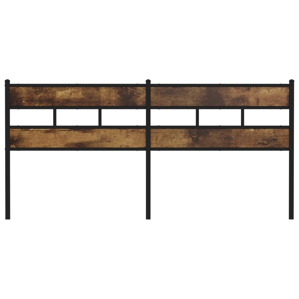 Tête de lit chêne fumé 180 cm fer et bois d'ingénierie - XIOS