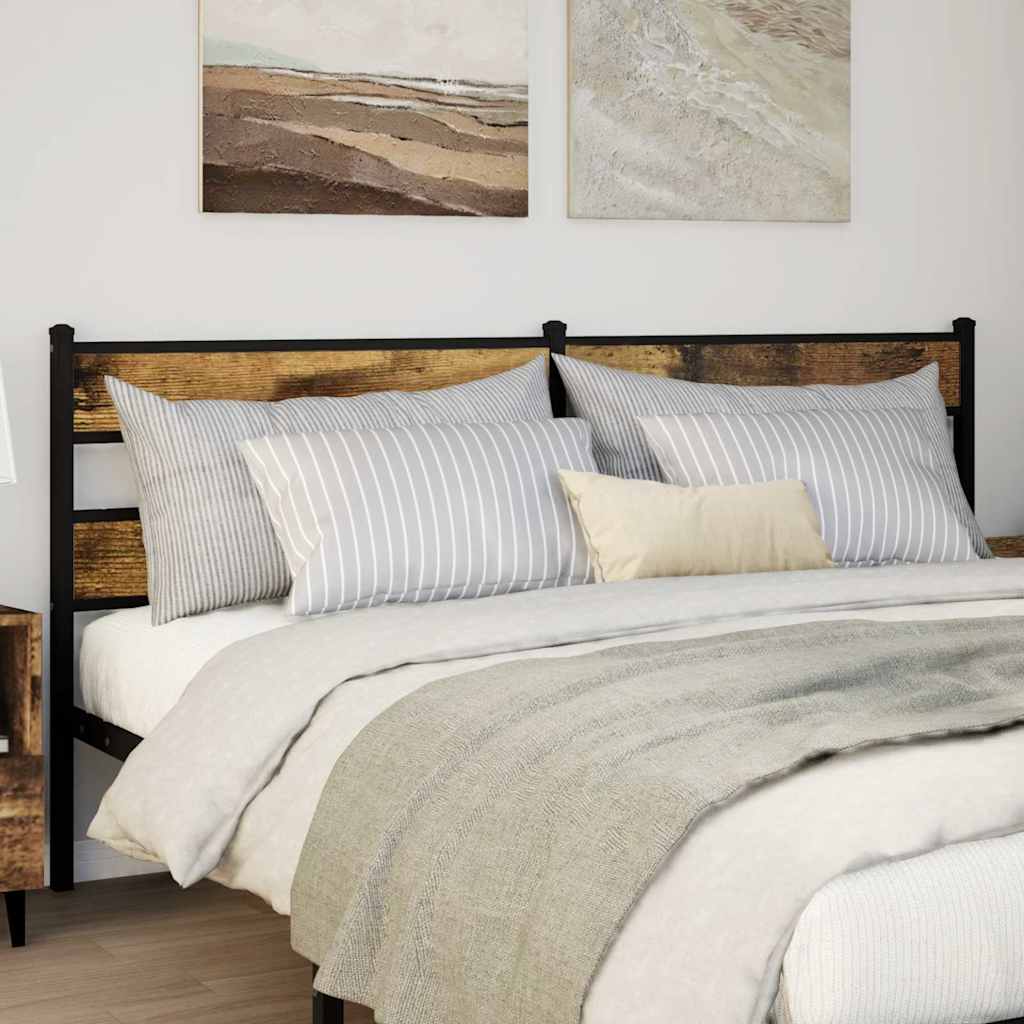 Tête de lit de remplacement chêne fumé 200 cm fer et bois d'ingénierie - XIOS
