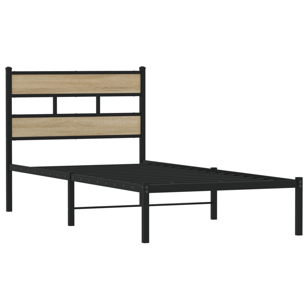 Cadre de lit en métal sans matelas chêne sonoma 90x200 cm - XIOS