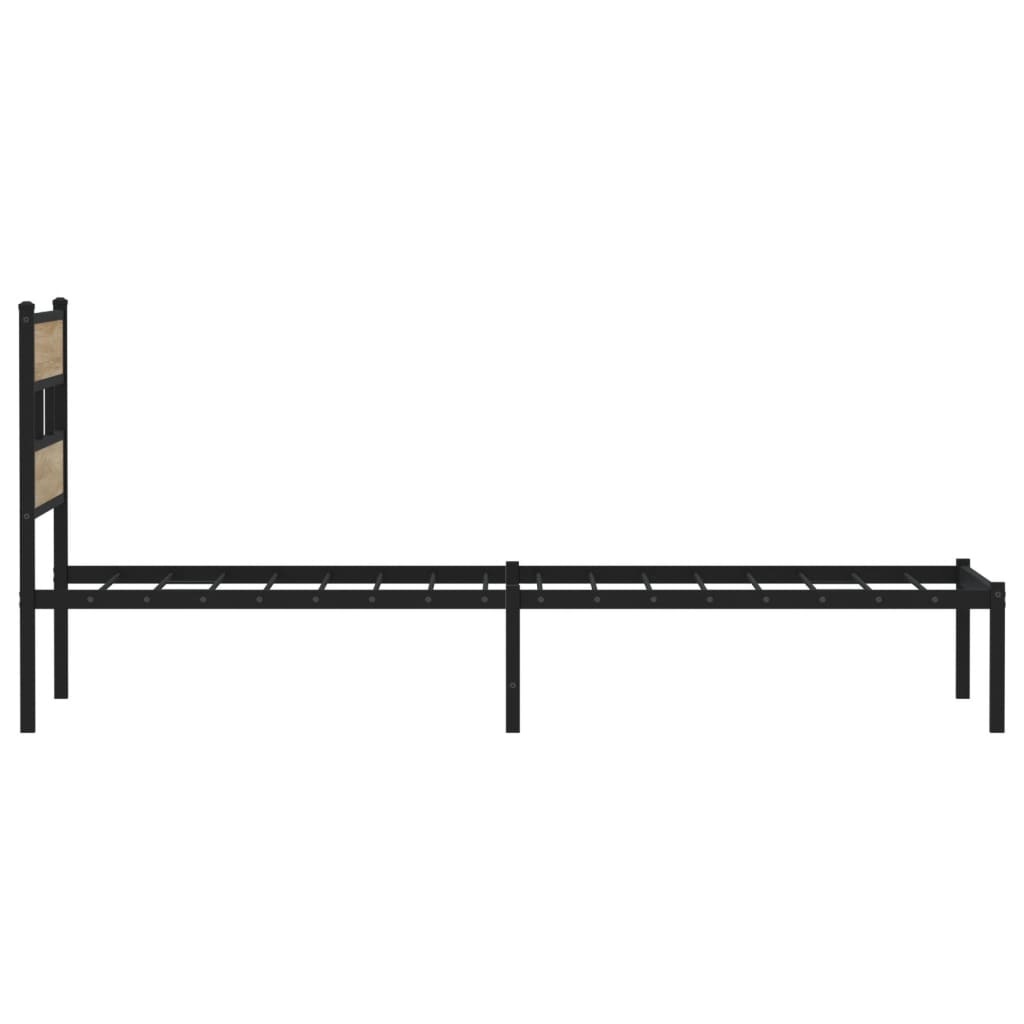 Cadre de lit en métal sans matelas chêne sonoma 100x190 cm - XIOS