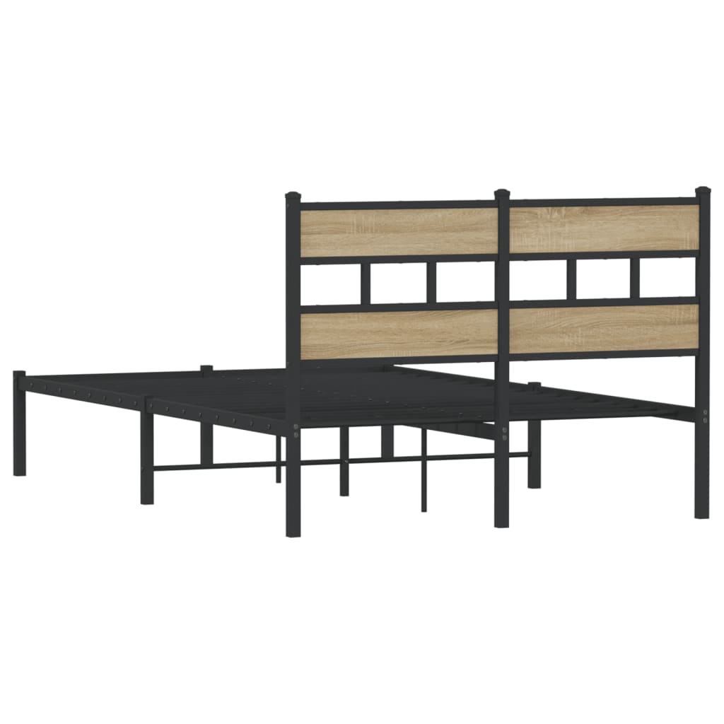 Cadre de lit en métal sans matelas chêne sonoma 120x190 cm - XIOS