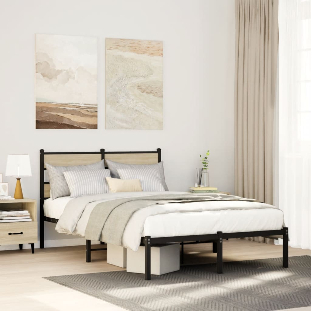 Cadre de lit en métal sans matelas chêne sonoma 120x190 cm - XIOS