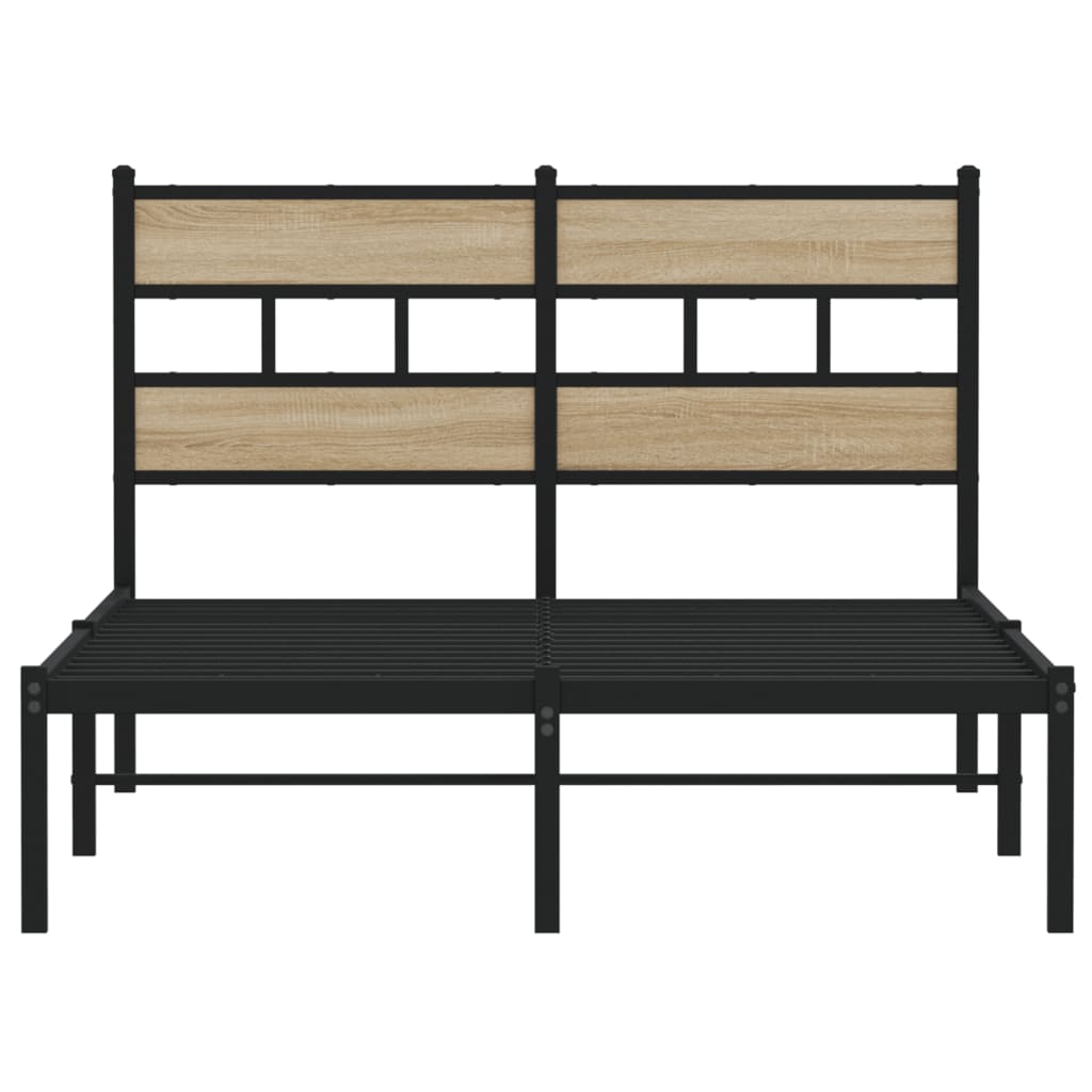 Cadre de lit en métal sans matelas chêne sonoma 120x200 cm - XIOS
