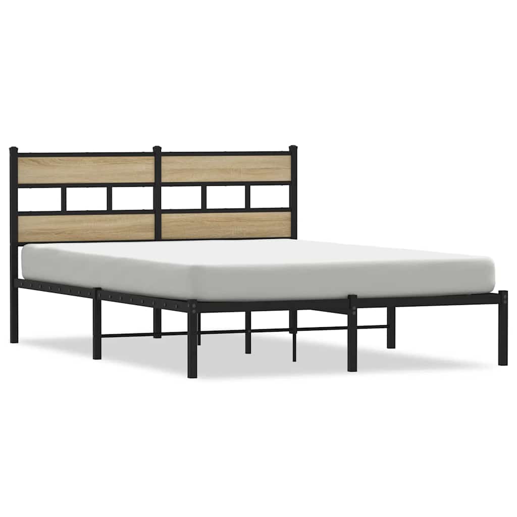 Cadre de lit en métal sans matelas chêne sonoma 135x190 cm - XIOS