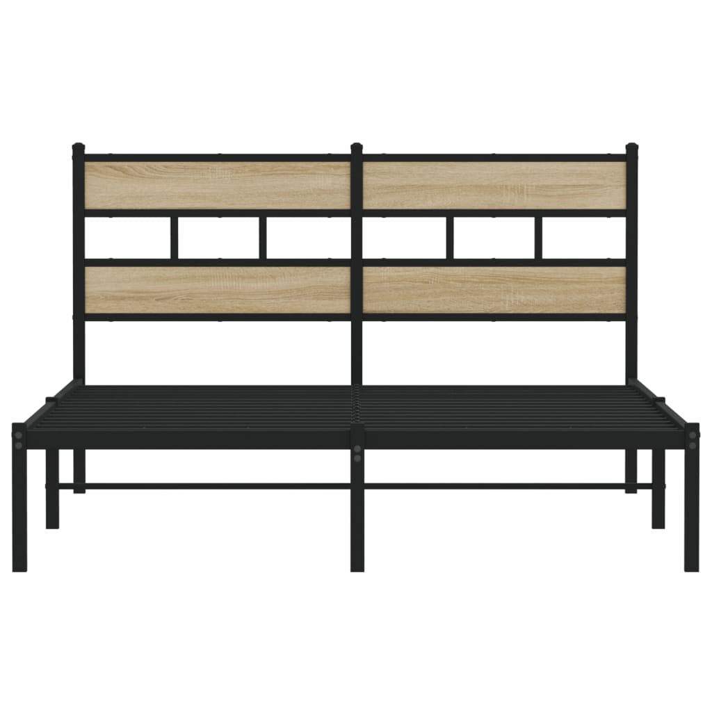 Cadre de lit en métal sans matelas chêne sonoma 150x200 cm - XIOS