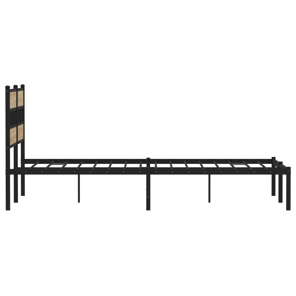 Cadre de lit en métal sans matelas chêne sonoma 150x200 cm - XIOS
