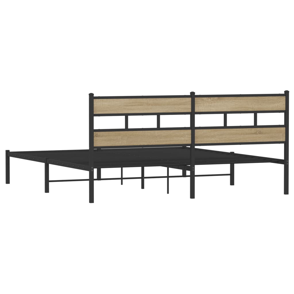 Cadre de lit en métal sans matelas chêne sonoma 180x200 cm - XIOS