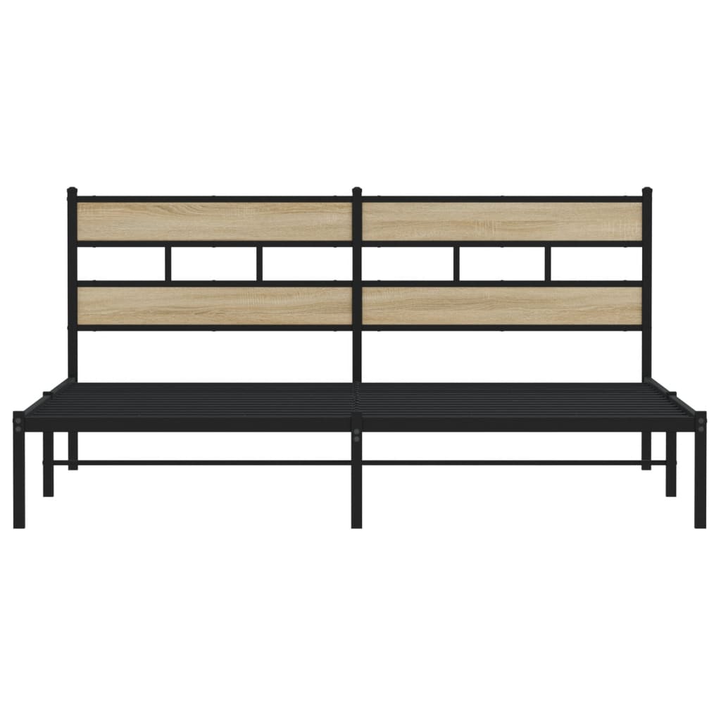 Cadre de lit en métal sans matelas chêne sonoma 193x203 cm - XIOS