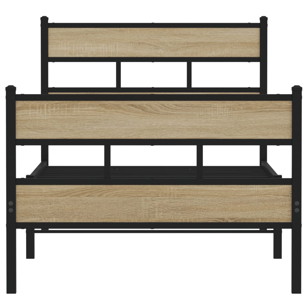 Cadre de lit en métal sans matelas chêne sonoma 90x190 cm - XIOS