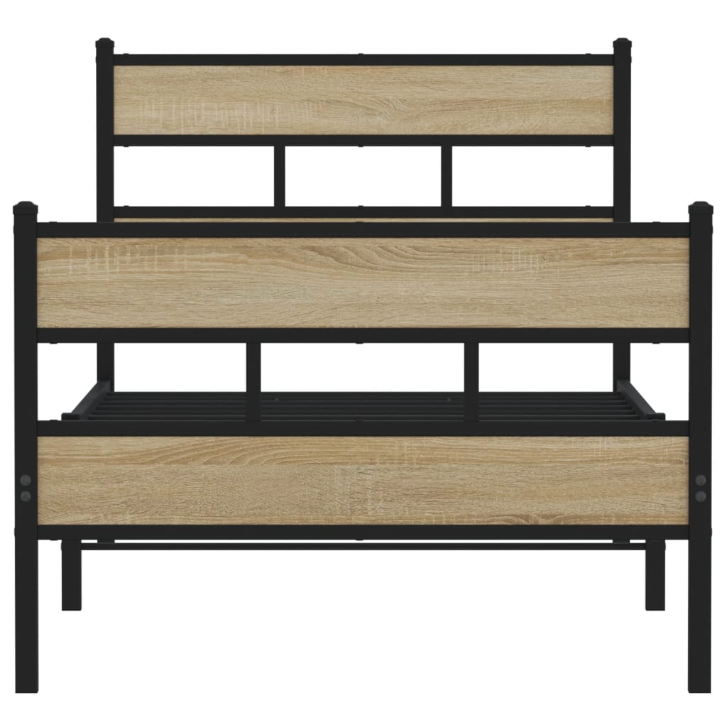 Cadre de lit en métal sans matelas chêne sonoma 90x200 cm - XIOS