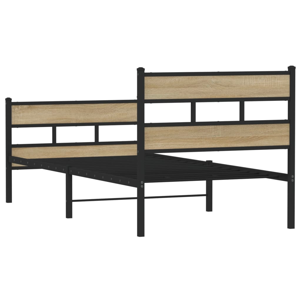 Cadre de lit en métal sans matelas chêne sonoma 107x203 cm - XIOS