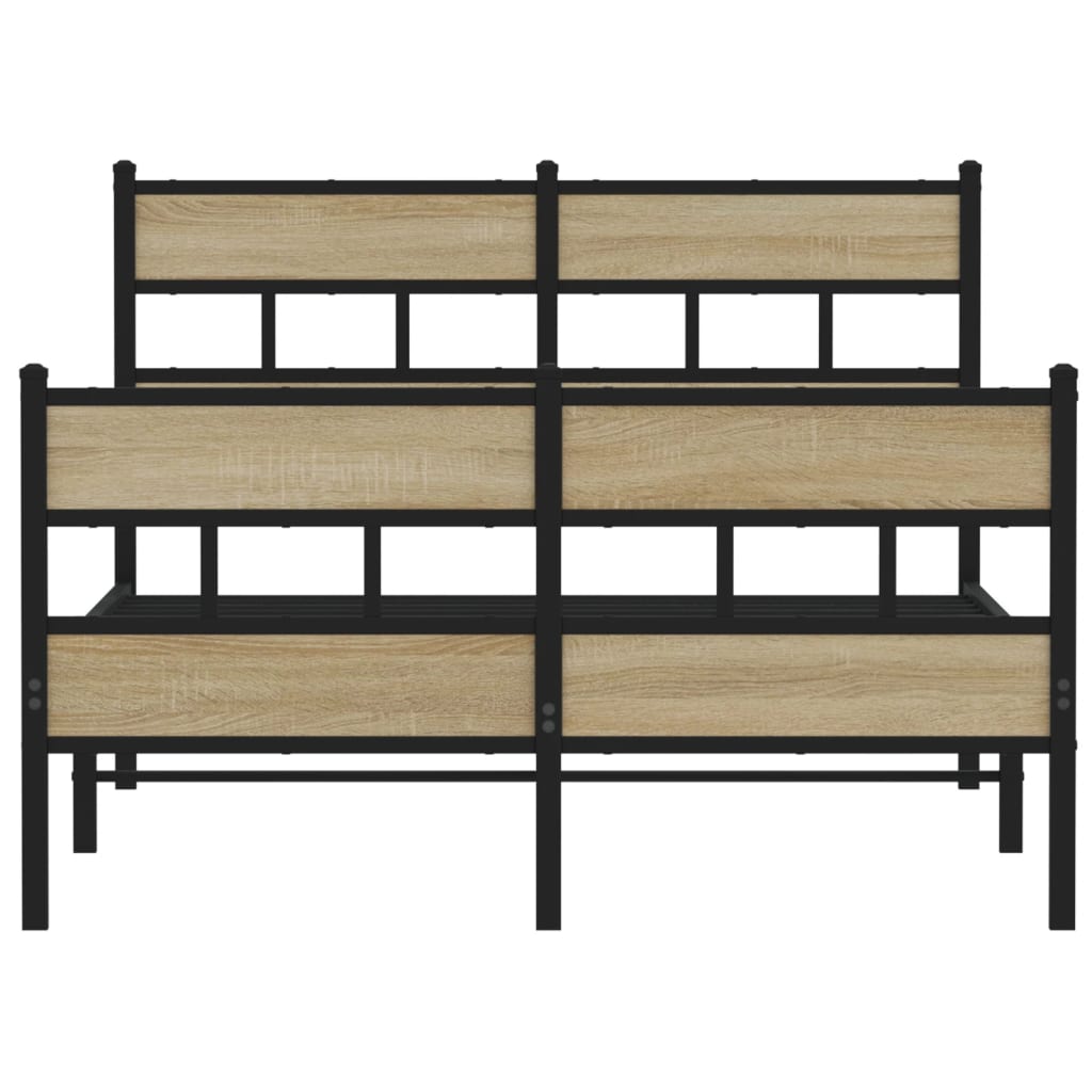 Cadre de lit en métal sans matelas chêne sonoma 120x190 cm - XIOS