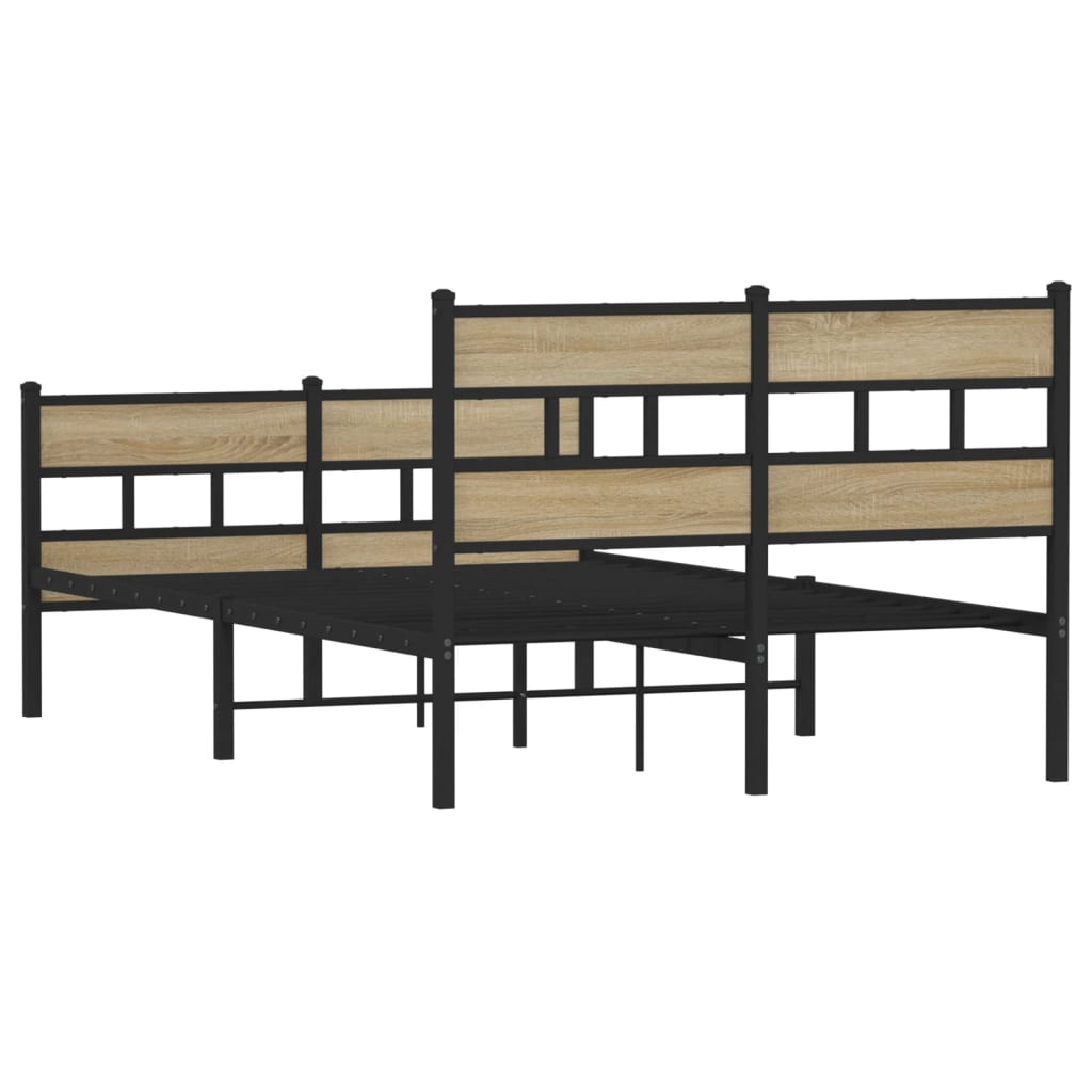 Cadre de lit en métal sans matelas chêne sonoma 120x190 cm - XIOS