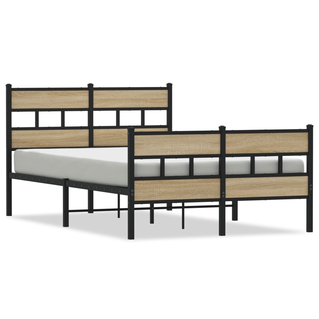 Cadre de lit en métal sans matelas chêne sonoma 120x200 cm - XIOS