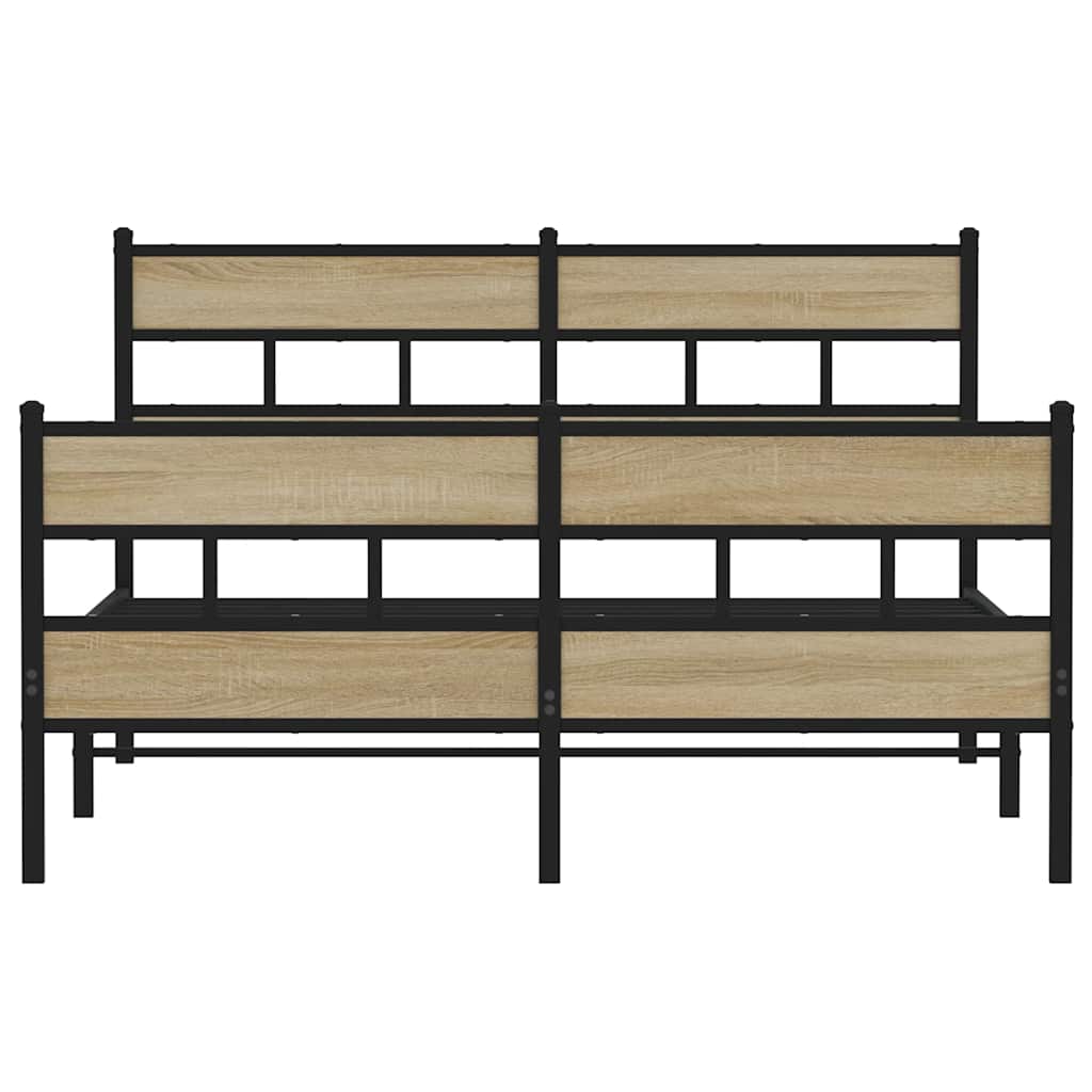 Cadre de lit en métal sans matelas chêne sonoma 135x190 cm - XIOS