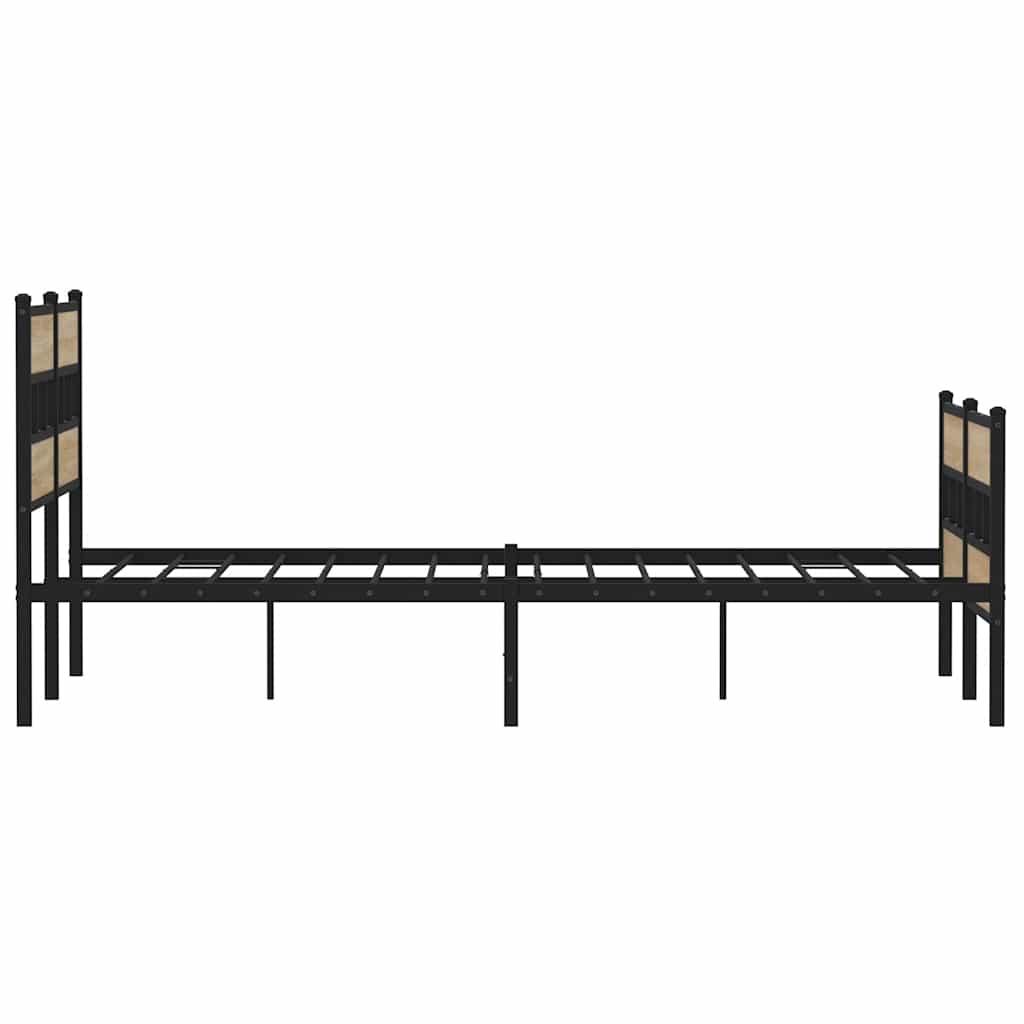 Cadre de lit en métal sans matelas chêne sonoma 135x190 cm - XIOS