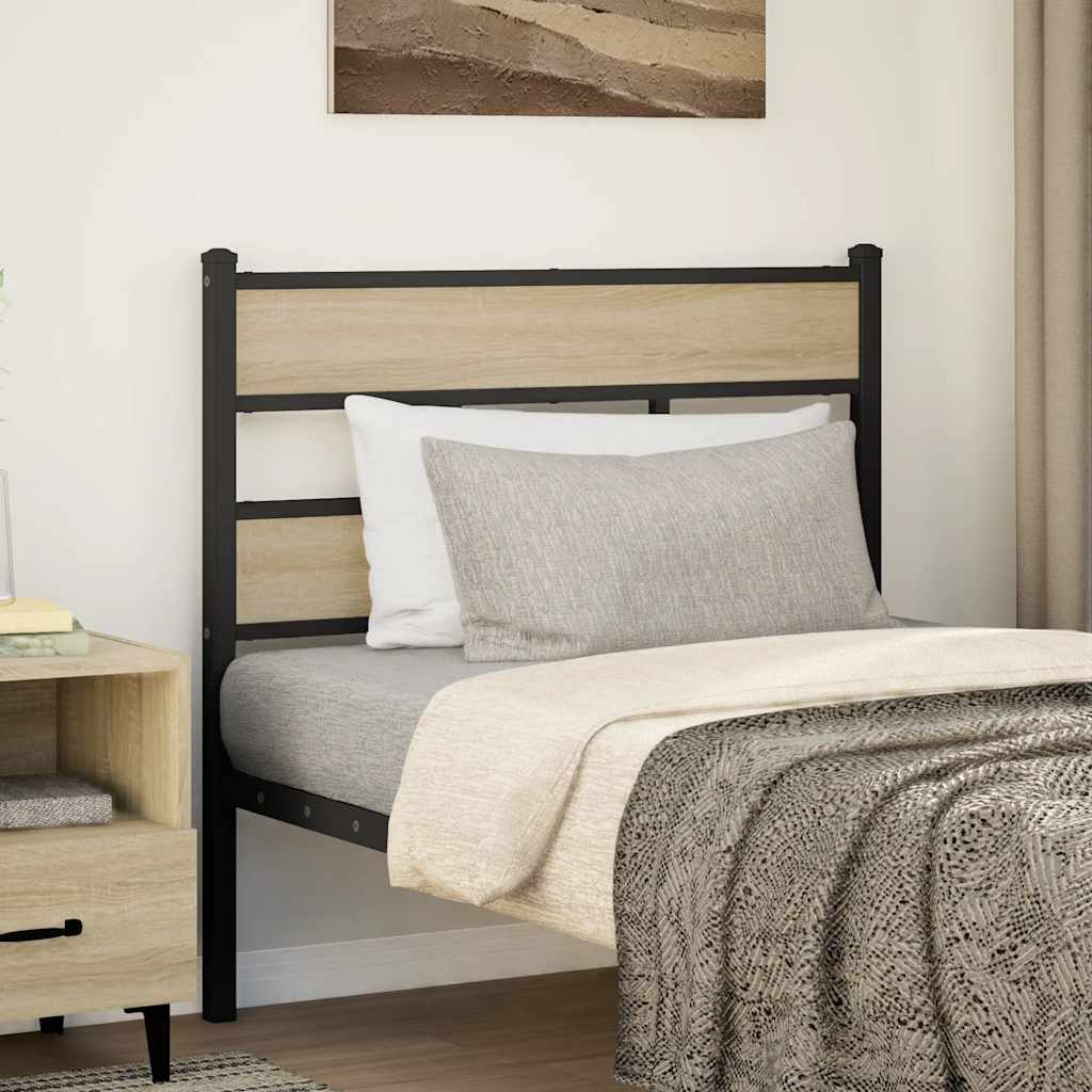 Tête de lit de remplacement chêne sonoma 80 cm fer et bois d’ingénierie - XIOS