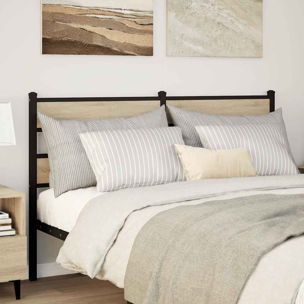 Tête de lit de remplacement chêne sonoma 140 cm fer et bois d’ingénierie