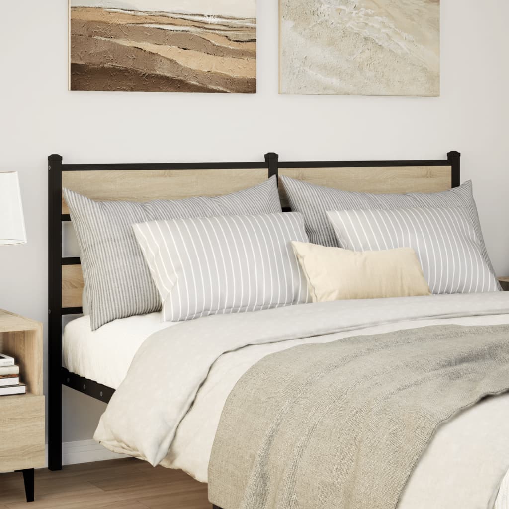 Tête de lit de remplacement chêne sonoma 160 cm fer et bois d’ingénierie - XIOS
