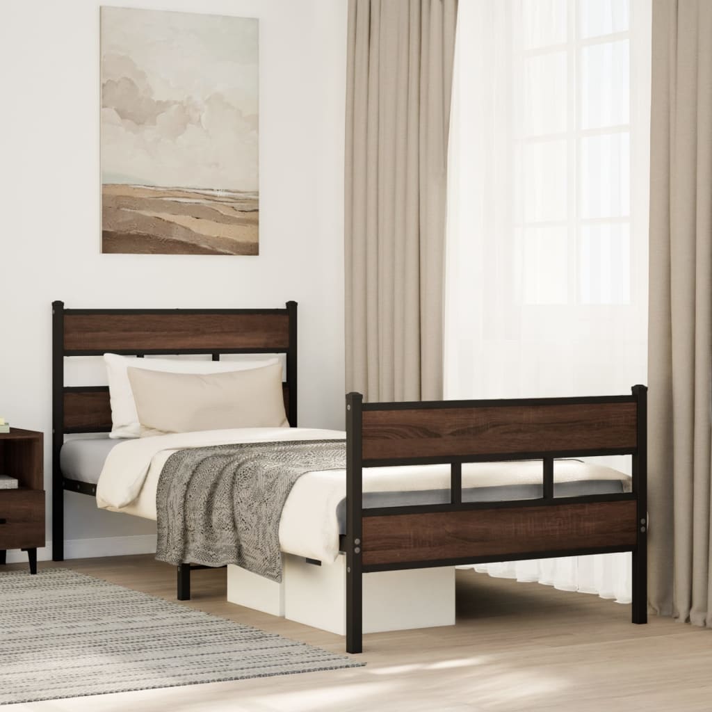 Cadre de lit sans matelas avec tête de lit pied de lit 90x190cm - XIOS