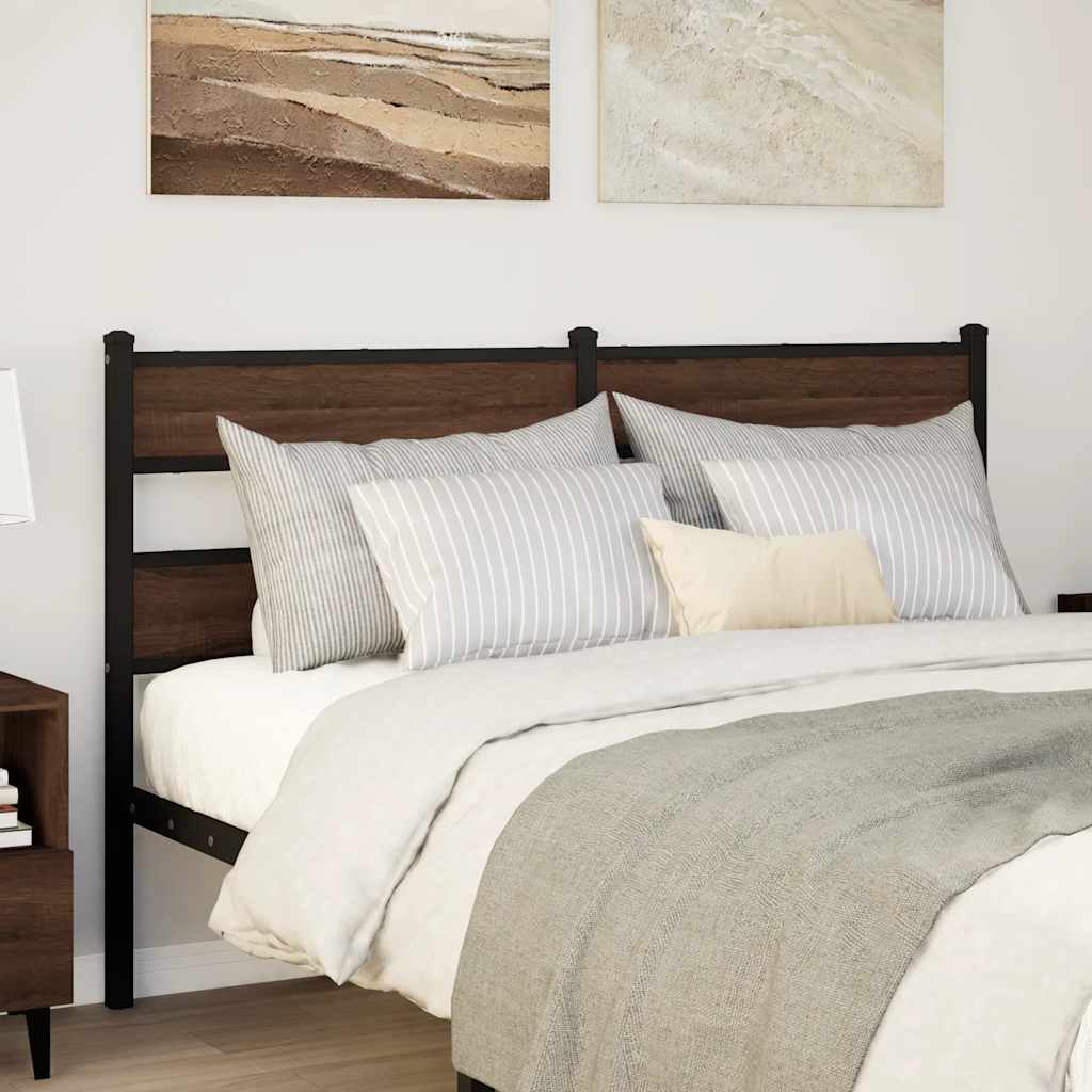 Tête de lit de remplacement chêne marron 160 cm acier et bois d'ingénierie - XIOS