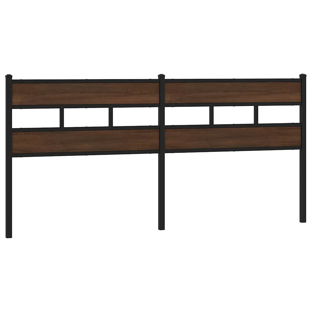 Tête de lit de remplacement chêne marron 180 cm acier et bois d'ingénierie - XIOS