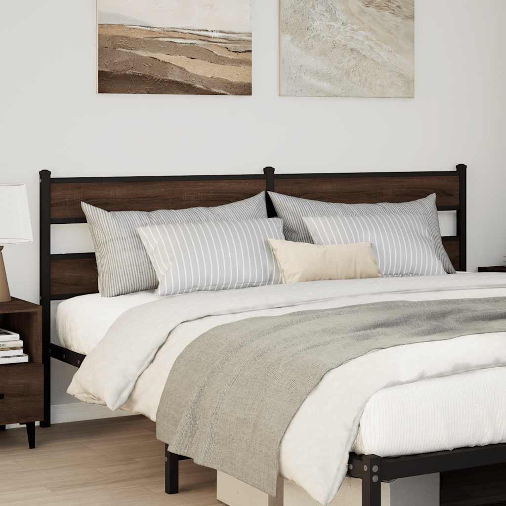 Tête de lit de remplacement chêne marron 180 cm acier et bois d'ingénierie - XIOS