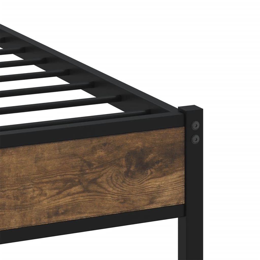 Cadre de lit sans matelas avec tête de lit chêne fumé 75x190 cm - XIOS