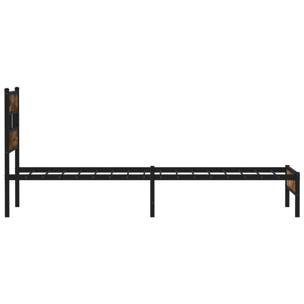 Cadre de lit sans matelas avec tête de lit chêne fumé 90x190 cm - XIOS