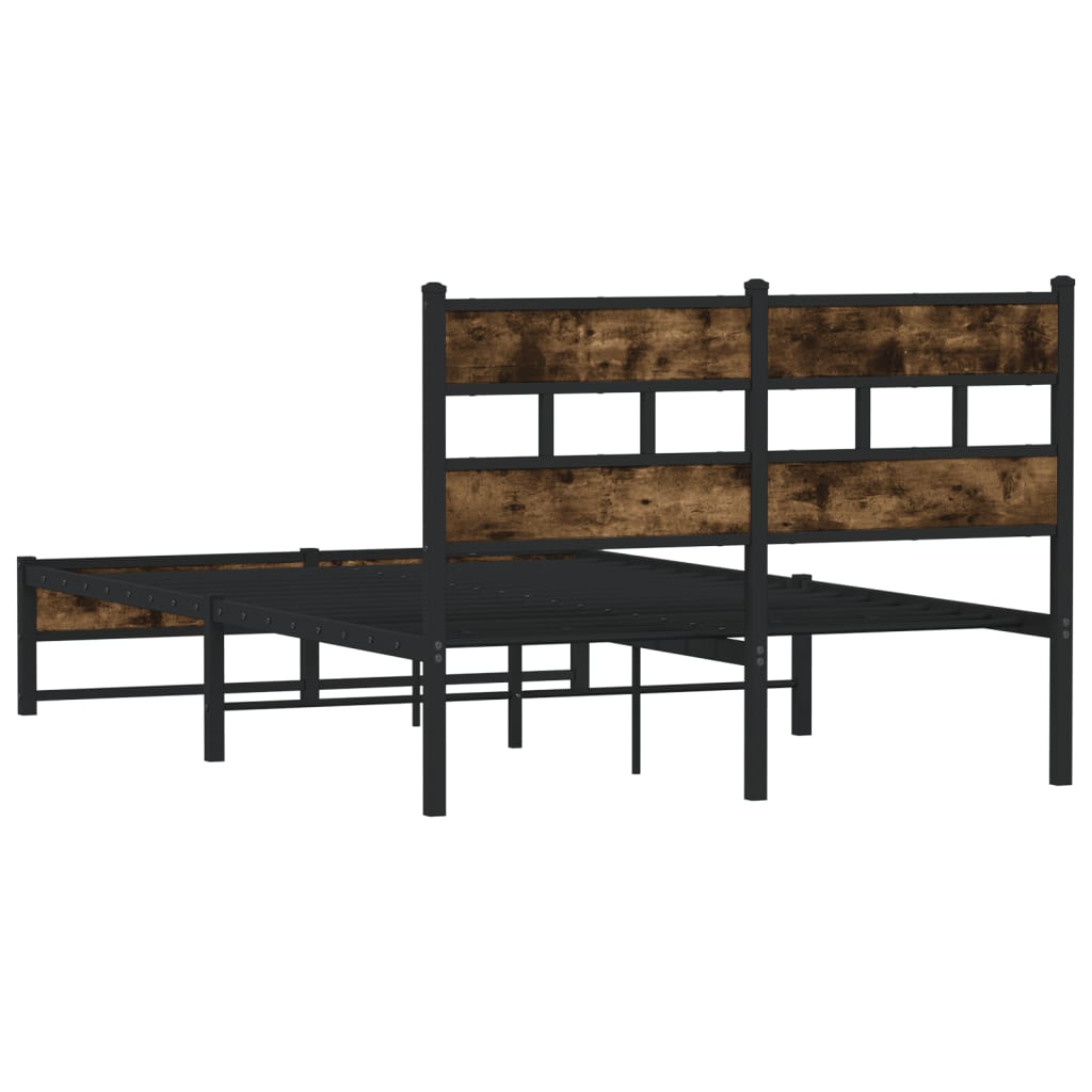 Cadre de lit en métal sans matelas chêne fumé 120x200 cm - XIOS