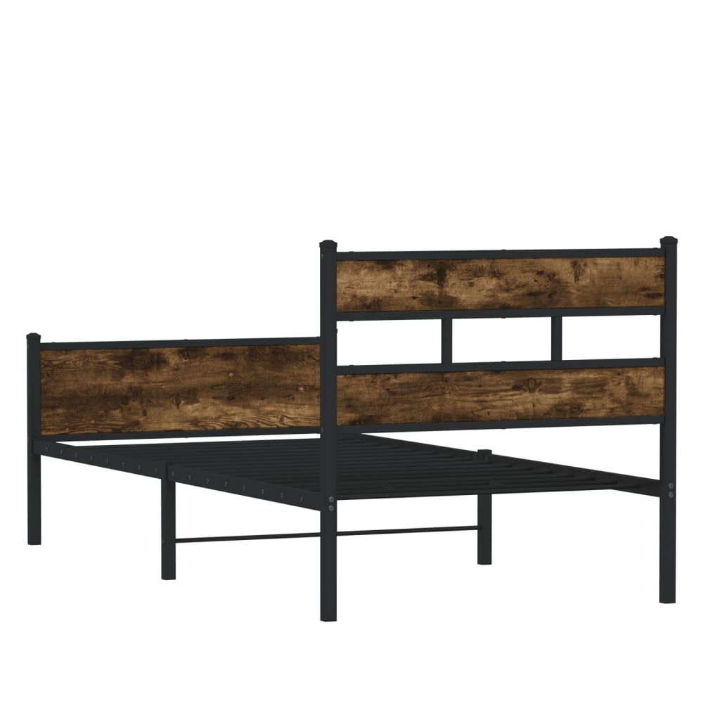 Cadre de lit sans matelas chêne fumé 80x200cm bois d'ingénierie - XIOS