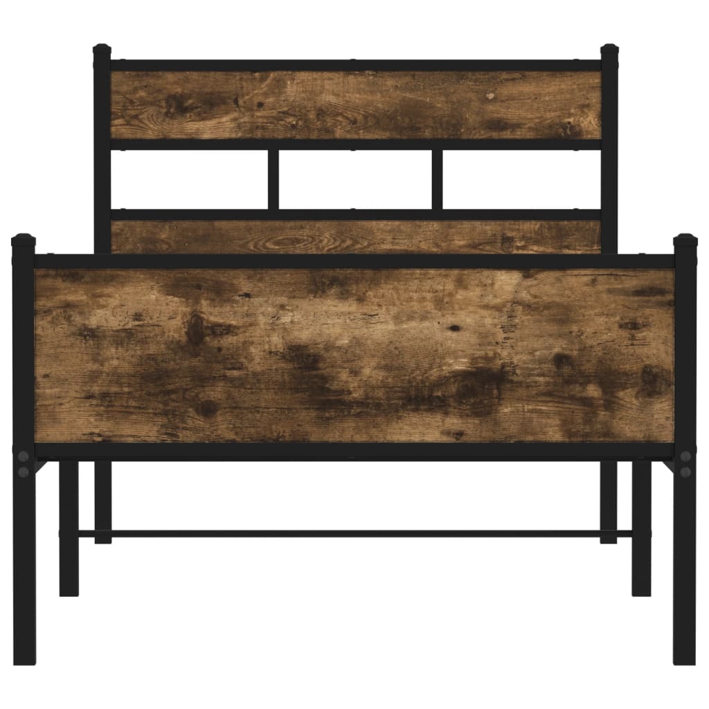 Cadre de lit sans matelas chêne fumé 90x200cm bois d'ingénierie - XIOS