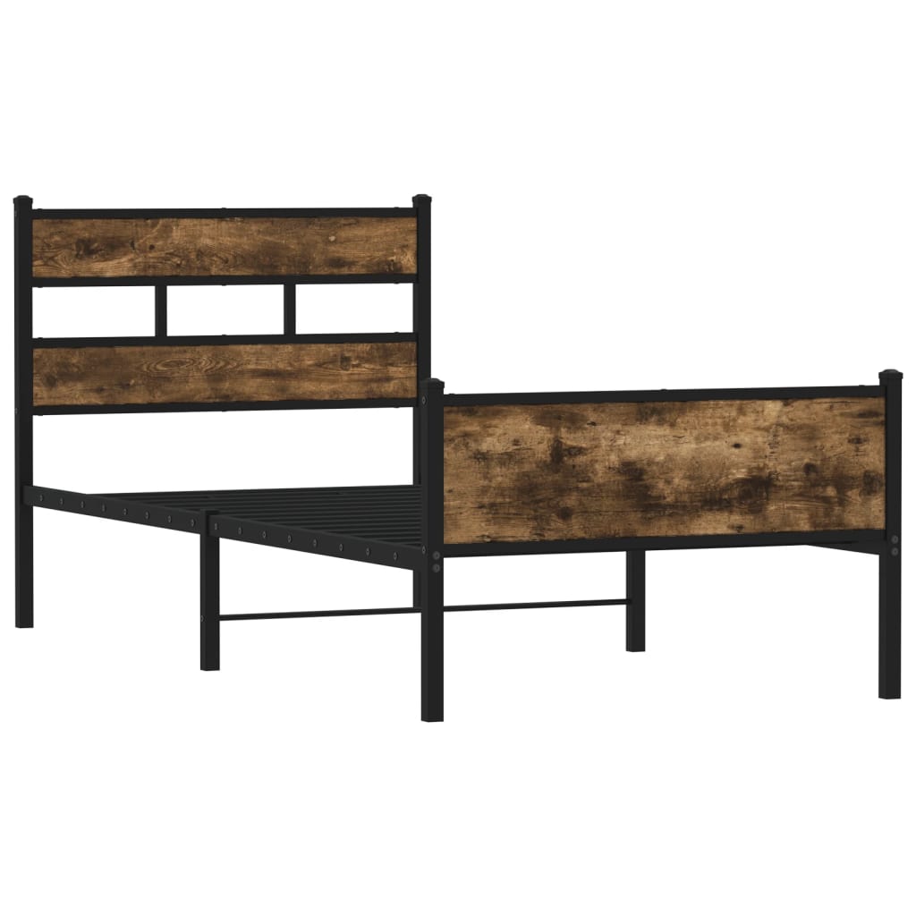 Cadre de lit sans matelas chêne fumé 100x190 cm bois ingénierie - XIOS