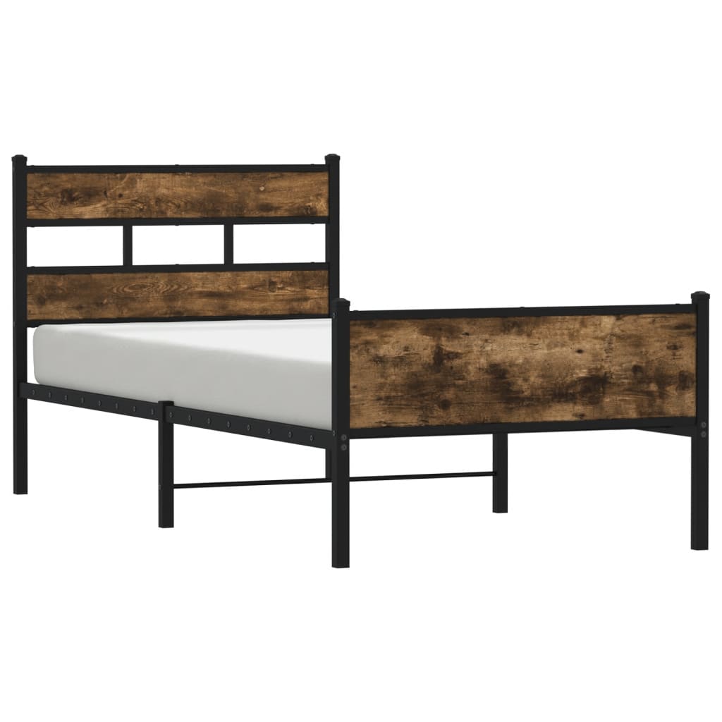 Cadre de lit sans matelas chêne fumé 107x203 cm bois ingénierie - XIOS