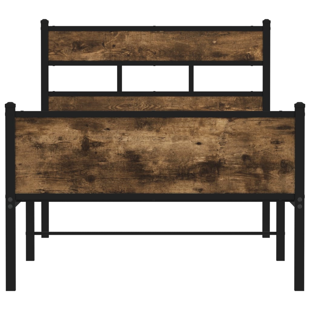 Cadre de lit sans matelas chêne fumé 107x203 cm bois ingénierie - XIOS