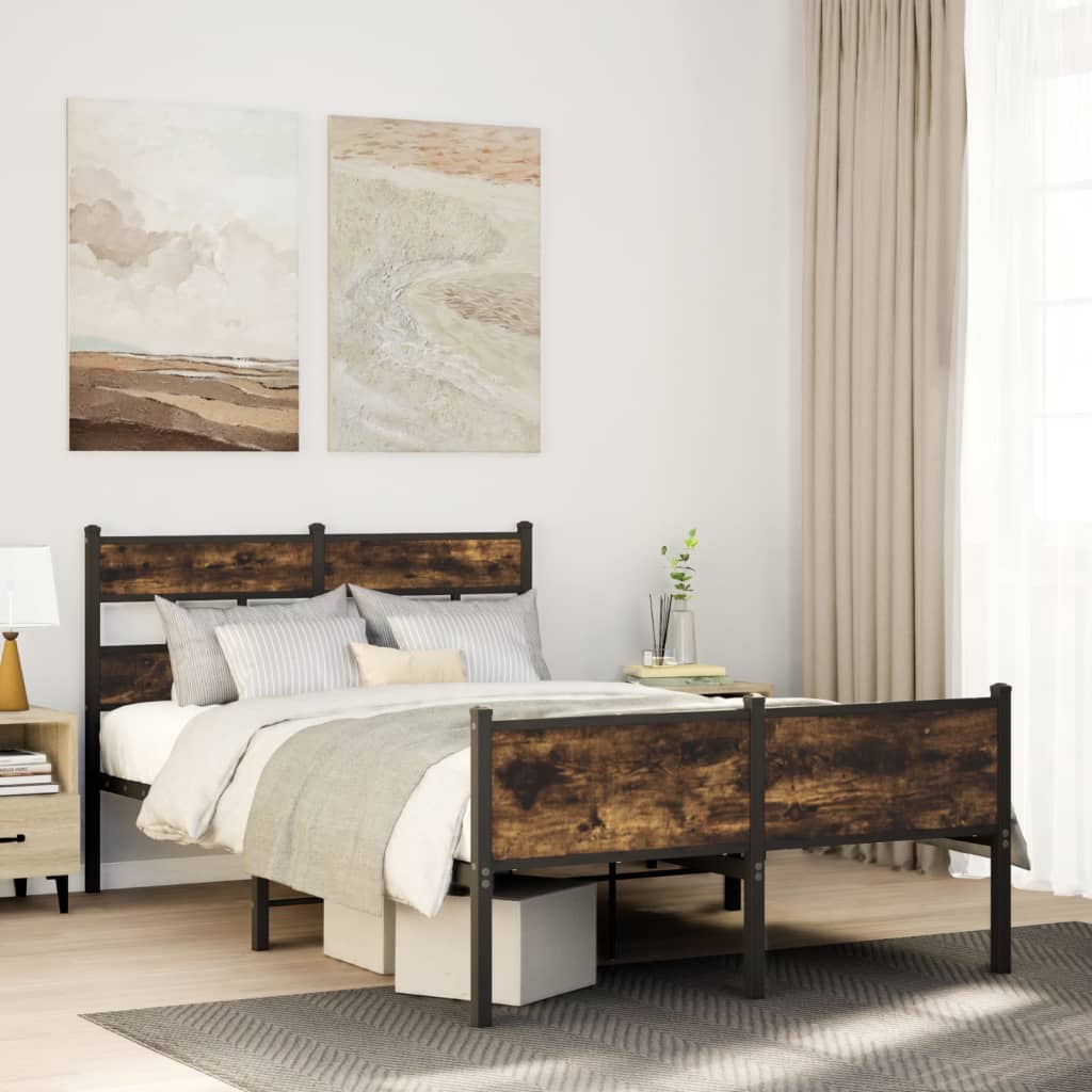 Cadre de lit sans matelas chêne fumé 120x190 cm bois ingénierie - XIOS