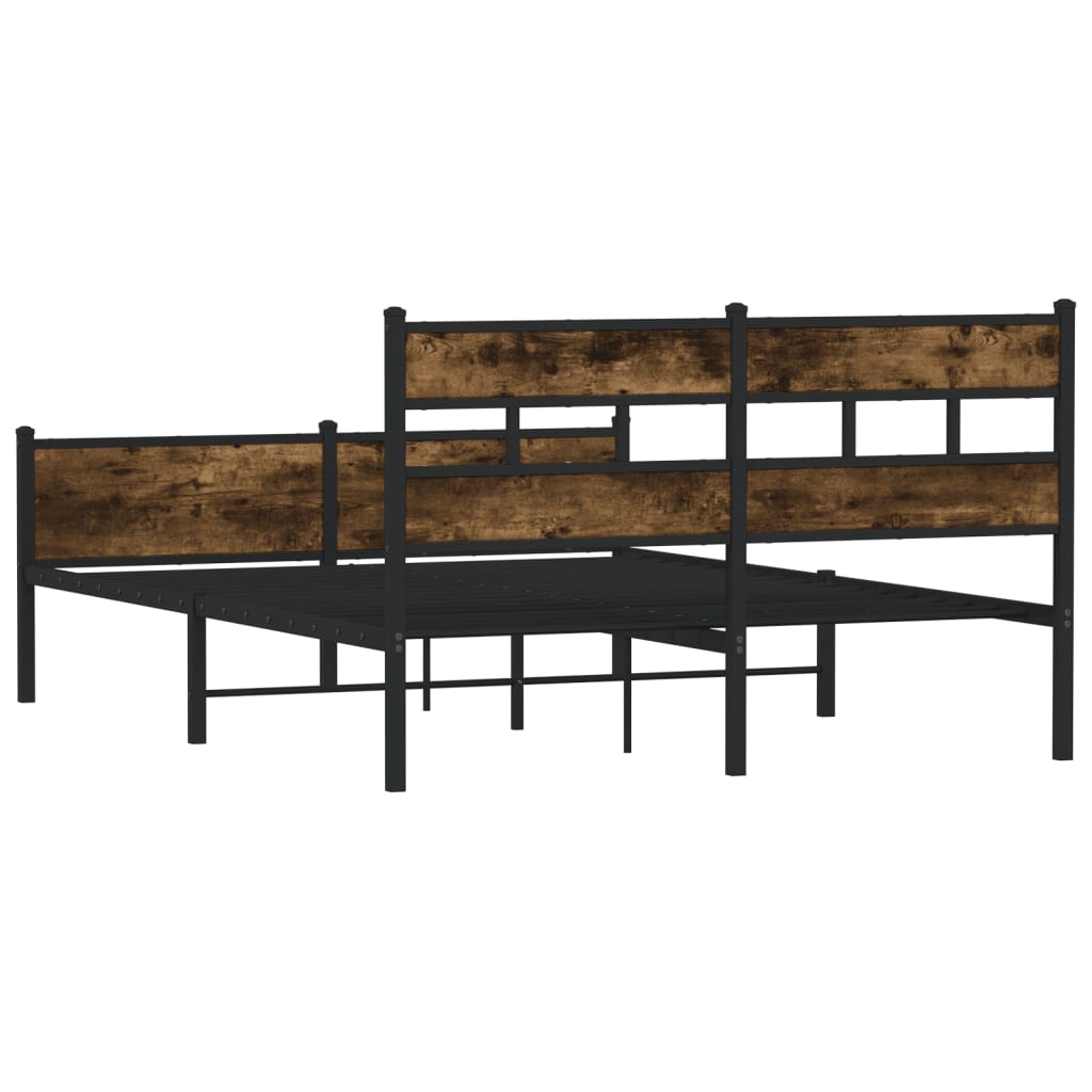 Cadre de lit sans matelas chêne fumé 140x190 cm bois ingénierie - XIOS