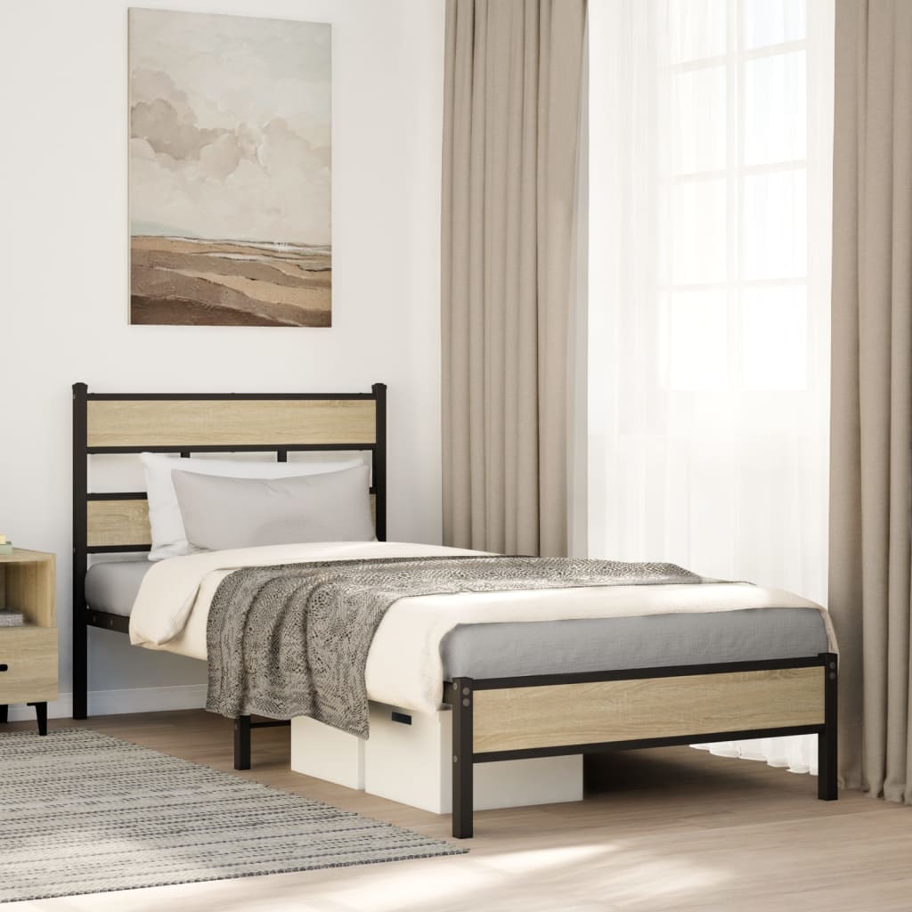 Cadre de lit sans matelas chêne sonoma 75x190 cm - XIOS
