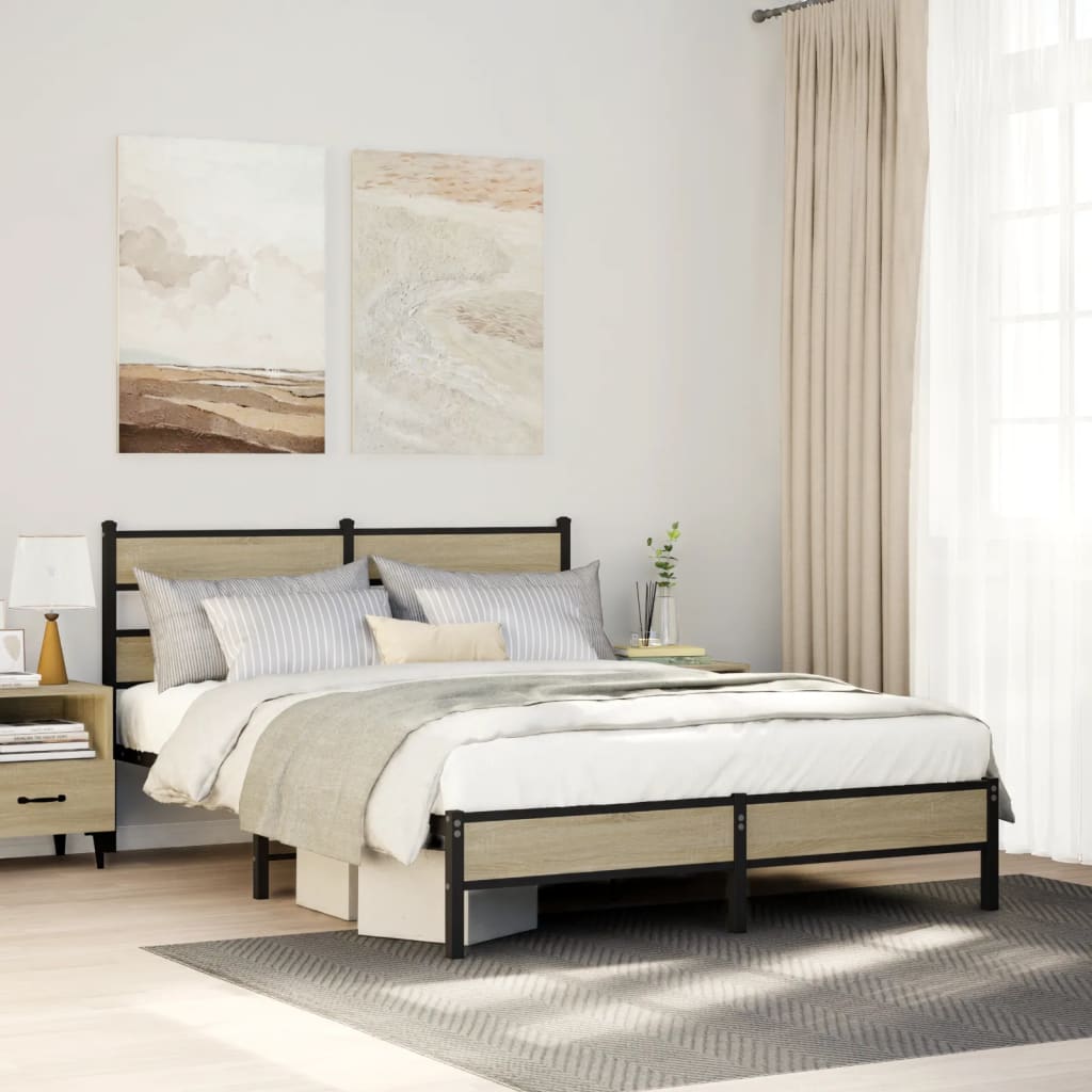 Cadre de lit sans matelas chêne sonoma 140x190 cm - XIOS