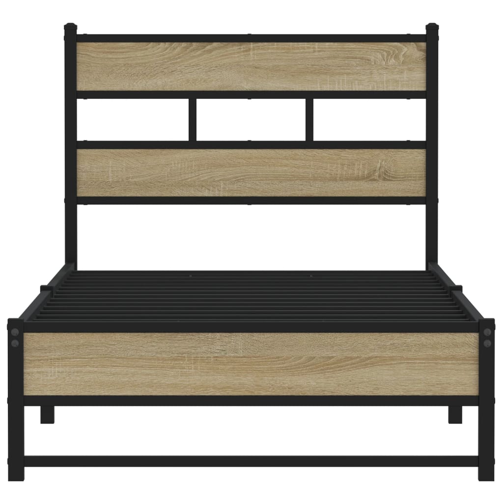 Cadre de lit en métal sans matelas chêne sonoma 90x200 cm - XIOS
