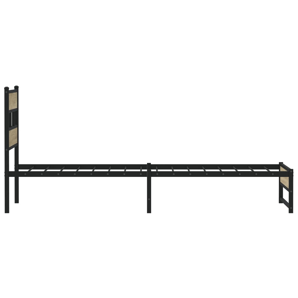Cadre de lit en métal sans matelas chêne sonoma 100x190 cm - XIOS