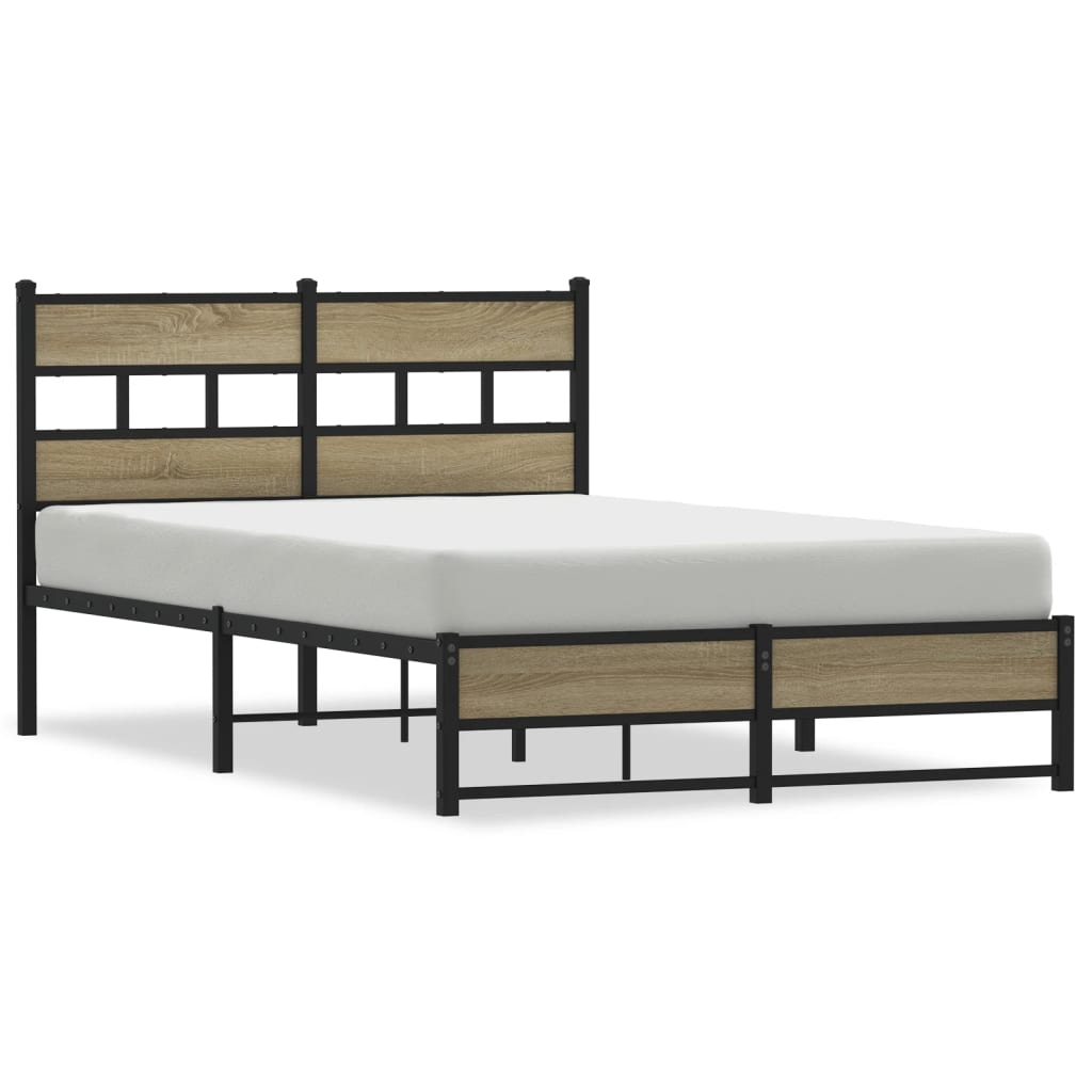 Cadre de lit en métal sans matelas chêne sonoma 120x190 cm - XIOS