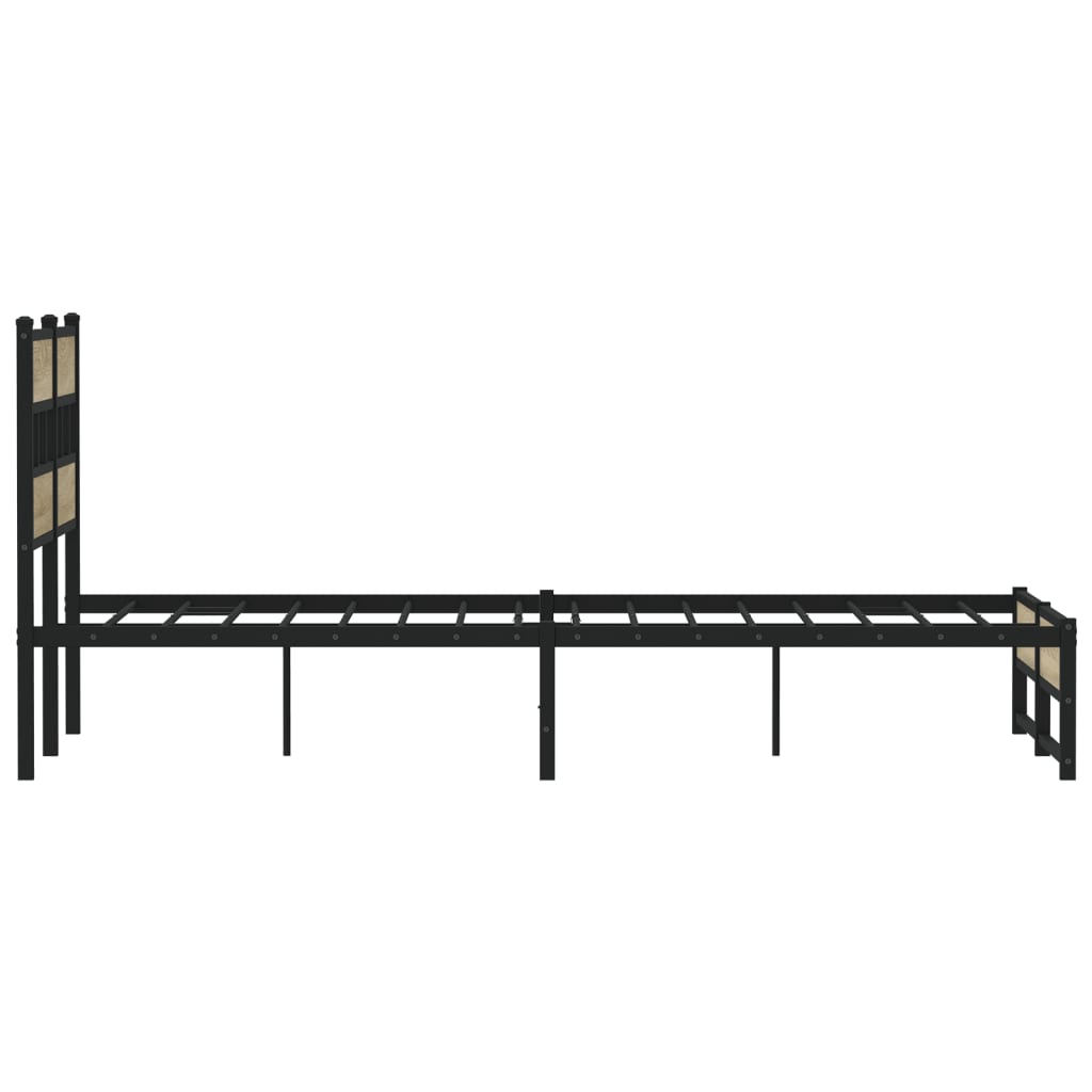 Cadre de lit en métal sans matelas chêne sonoma 120x190 cm - XIOS