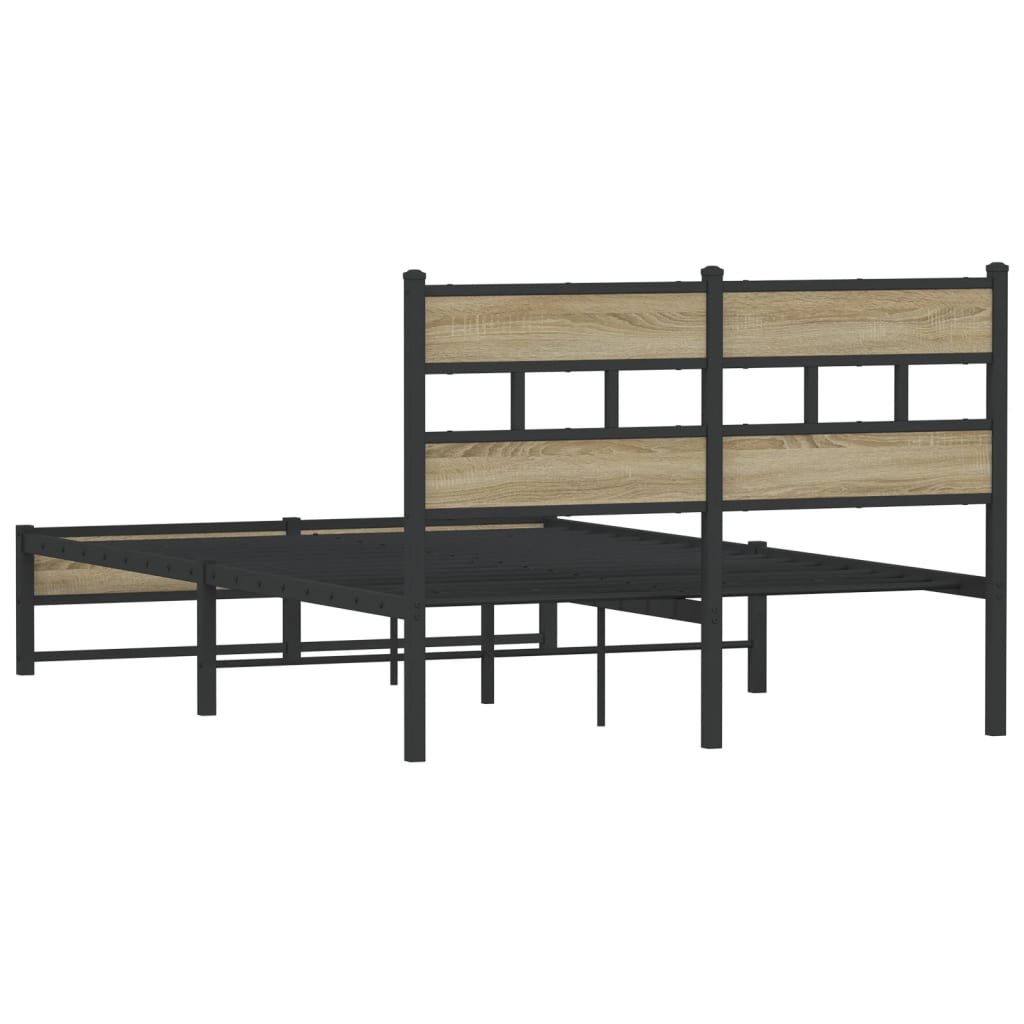 Cadre de lit en métal sans matelas chêne sonoma 120x200 cm - XIOS