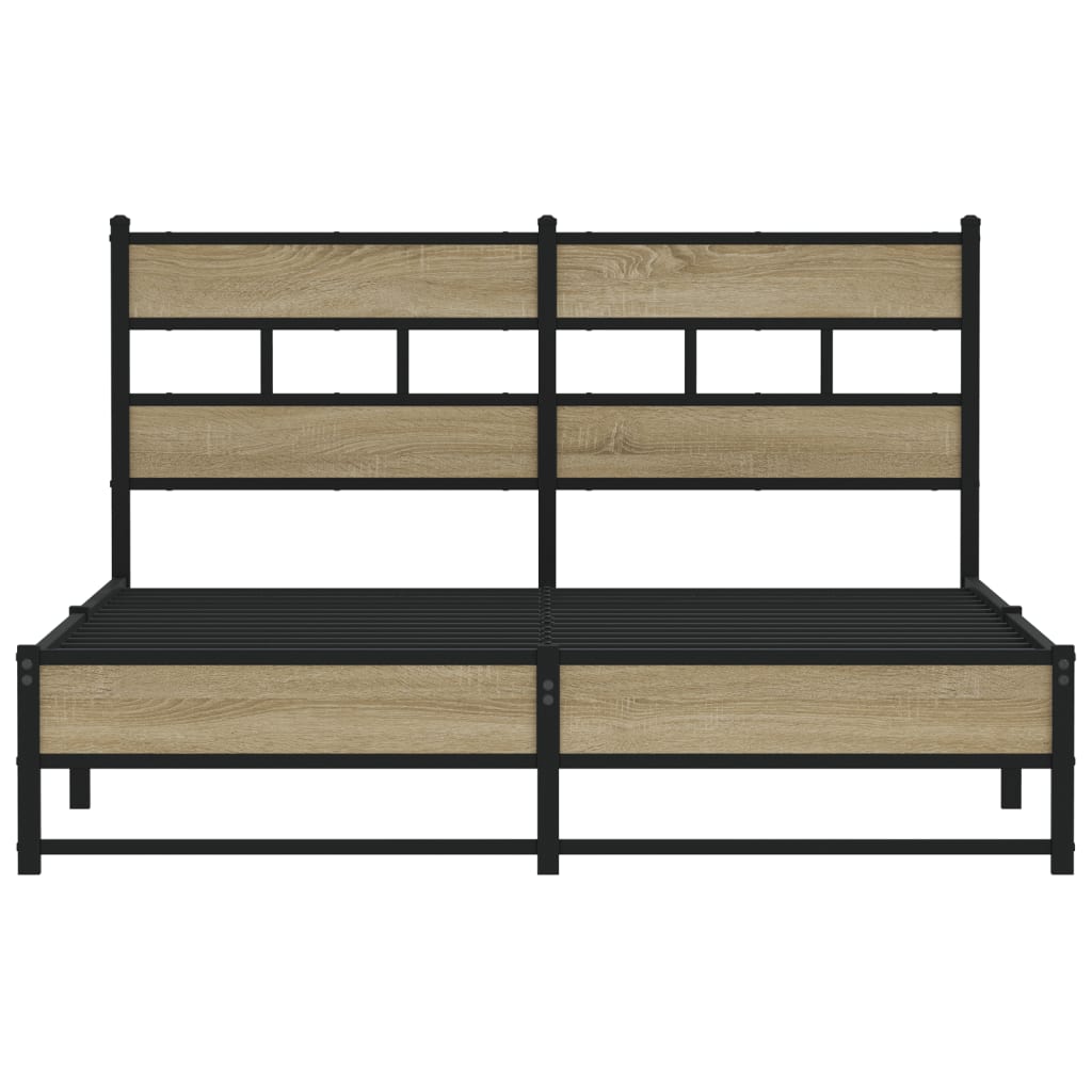 Cadre de lit en métal sans matelas chêne sonoma 140x190 cm - XIOS