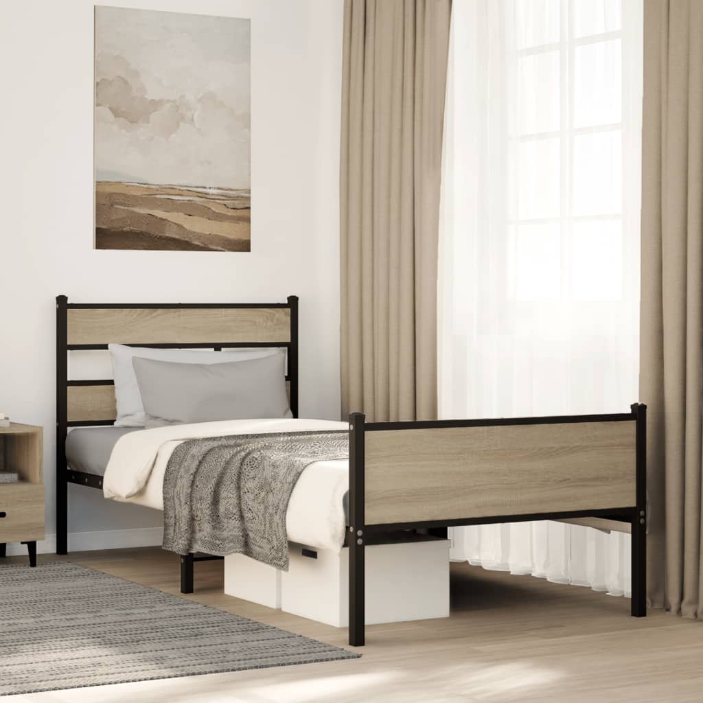 Cadre de lit sans matelas chêne sonoma 75x190 cm - XIOS