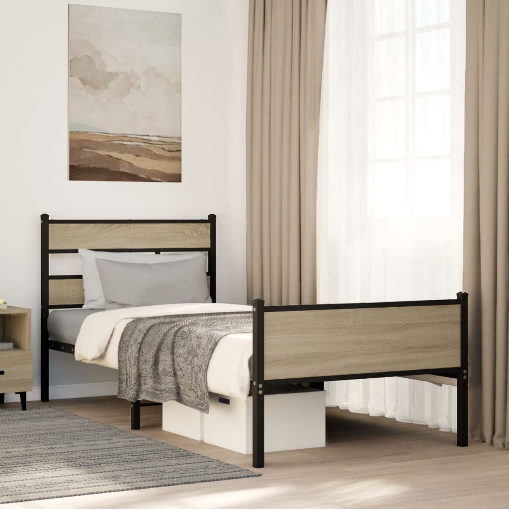 Cadre de lit sans matelas chêne sonoma 107x200 cm - XIOS